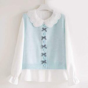 Charming Lace-Trimmed Bow Top 💖